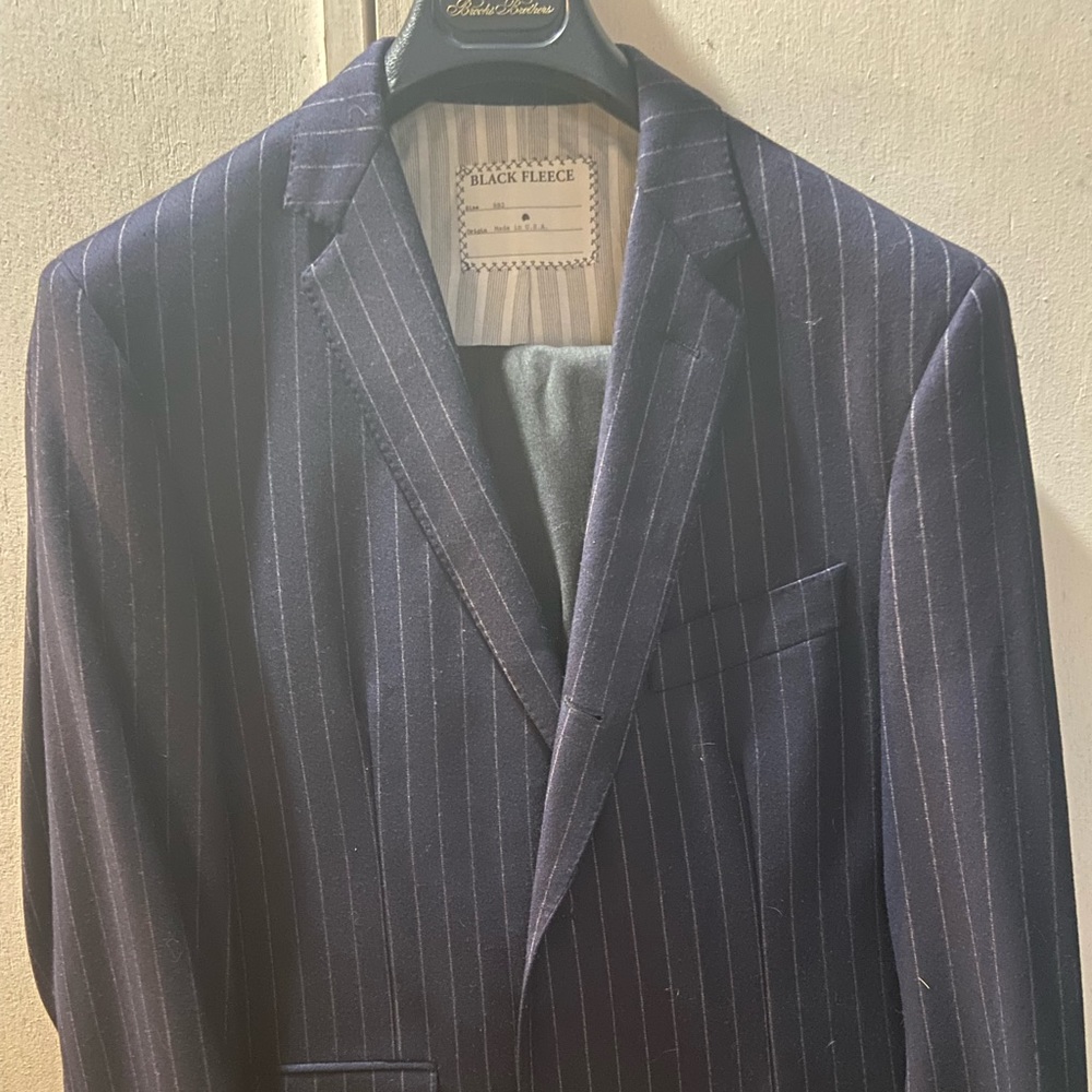 Brooks Brother Pinstripe Suit Black Fleece